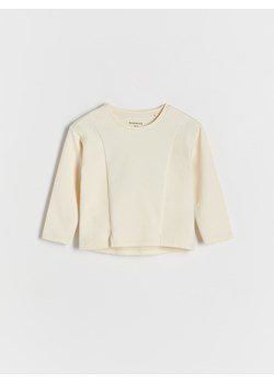 Reserved - Bawełniana koszulka - złamana biel ze sklepu Reserved w kategorii Bluzki dziewczęce - zdjęcie 169097784