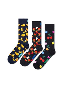 Happy Socks skarpetki Classic Banana 3-pack kolor czarny ze sklepu ANSWEAR.com w kategorii Skarpetki damskie - zdjęcie 169105661