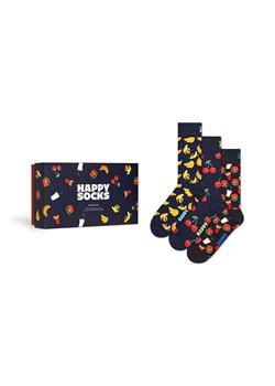 Happy Socks skarpetki Gift Box Food 3-pack kolor granatowy ze sklepu ANSWEAR.com w kategorii Skarpetki męskie - zdjęcie 169105684