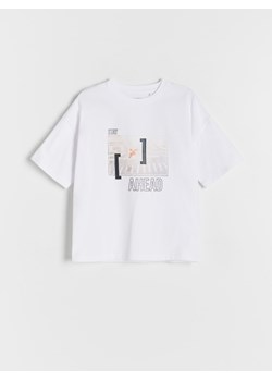 Reserved - T-shirt z nadrukiem - biały ze sklepu Reserved w kategorii T-shirty chłopięce - zdjęcie 169106620