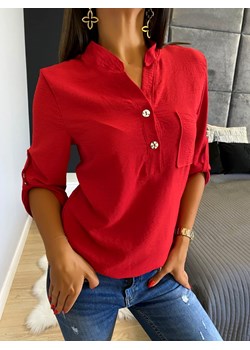 Czerwona Klasyczna Koszula ze sklepu ModnaKiecka.pl w kategorii Bluzki damskie - zdjęcie 169112242