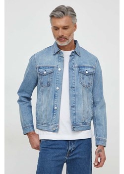 Armani Exchange kurtka jeansowa męska kolor niebieski przejściowa ze sklepu ANSWEAR.com w kategorii Kurtki męskie - zdjęcie 169112412