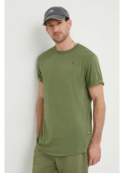 G-Star Raw t-shirt bawełniany męski kolor zielony gładki ze sklepu ANSWEAR.com w kategorii T-shirty męskie - zdjęcie 169112432