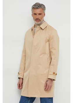 Michael Kors płaszcz męski kolor beżowy przejściowy ze sklepu ANSWEAR.com w kategorii Płaszcze męskie - zdjęcie 169112472