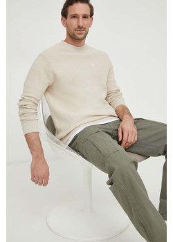 G-Star Raw sweter bawełniany kolor beżowy lekki ze sklepu ANSWEAR.com w kategorii Swetry męskie - zdjęcie 169112782