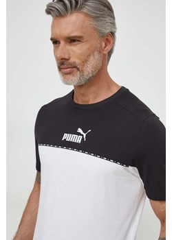 Puma t-shirt bawełniany męski kolor biały wzorzysty 673341 ze sklepu ANSWEAR.com w kategorii T-shirty męskie - zdjęcie 169113024