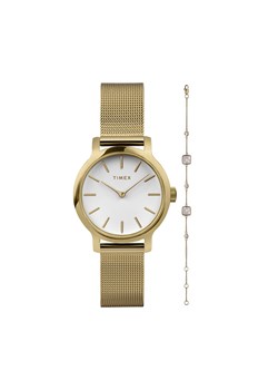 Zestaw zegarek i bransoletka Timex Transcend TWG063900 Gold/Gold ze sklepu eobuwie.pl w kategorii Zegarki - zdjęcie 169127891
