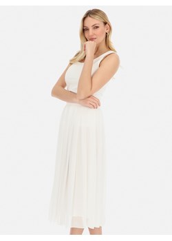 Biała elegancka spódnica z zakładkami midi L'AF Taliana ze sklepu Eye For Fashion w kategorii Spódnice - zdjęcie 169130760