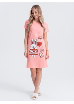 Piżama damska koszula nocna 200ULR - brzoskwiniowa ze sklepu Edoti w kategorii Piżamy damskie - zdjęcie 169130871