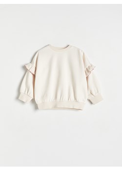 Reserved - Bawełniana bluza z falbanami - kremowy ze sklepu Reserved w kategorii Bluzy i swetry - zdjęcie 169133434