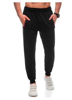 Spodnie męskie dresowe 1456P - czarne ze sklepu Edoti w kategorii Spodnie męskie - zdjęcie 169134032
