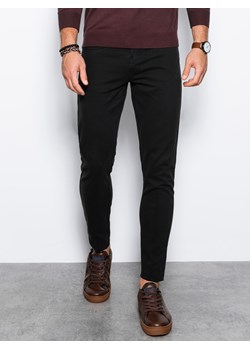 Spodnie męskie chinosy SLIM FIT - czarne V28 P1059 ze sklepu ombre w kategorii Spodnie męskie - zdjęcie 169135342