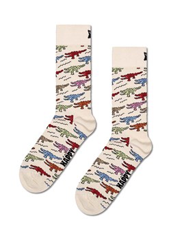 Happy Socks skarpetki Crocodile Sock kolor beżowy ze sklepu ANSWEAR.com w kategorii Skarpetki męskie - zdjęcie 169137511