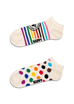 Happy Socks skarpetki Pride Low Socks 2-pack kolor biały ze sklepu ANSWEAR.com w kategorii Skarpetki damskie - zdjęcie 169137584