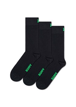 Happy Socks skarpetki Solid Socks 3-pack kolor czarny ze sklepu ANSWEAR.com w kategorii Skarpetki damskie - zdjęcie 169137603