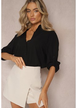 Czarna Koszula z Połączenia Bawełny i Wiskozy Celriva ze sklepu Renee odzież w kategorii Koszule damskie - zdjęcie 169147053