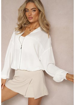 Biała Bluza Sportowa Bomberka z Suwakiem Memioria ze sklepu Renee odzież w kategorii Bluzy damskie - zdjęcie 169147403