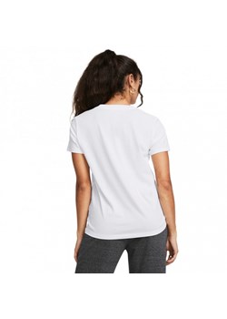 Damski t-shirt z nadrukiem Under Armour UA Rival Core SS - biały ze sklepu Sportstylestory.com w kategorii Bluzki damskie - zdjęcie 169160384