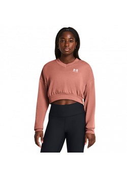 Damska bluza dresowa nierozpinana bez kaptura Under Armour UA Rival Terry OS Crop Crw - różowa ze sklepu Sportstylestory.com w kategorii Bluzy damskie - zdjęcie 169160771