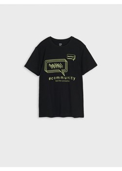 Sinsay - Koszulka z nadrukiem - czarny ze sklepu Sinsay w kategorii T-shirty chłopięce - zdjęcie 169162173