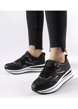 Czarne sneakersy na platformie Inès ze sklepu gemre w kategorii Buty sportowe damskie - zdjęcie 169163293