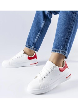 Biało-czerwone sneakersy Leland ze sklepu gemre w kategorii Trampki damskie - zdjęcie 169163340