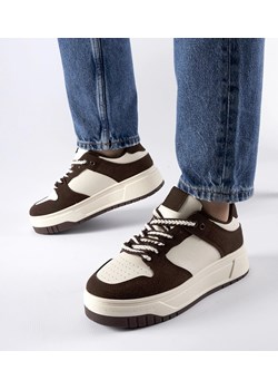 Brązowe sneakersy na platformie Crim ze sklepu gemre w kategorii Buty sportowe damskie - zdjęcie 169163343