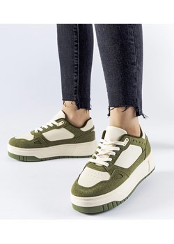 Zielono-białe sneakersy na platformie Pomona ze sklepu gemre w kategorii Buty sportowe damskie - zdjęcie 169163381
