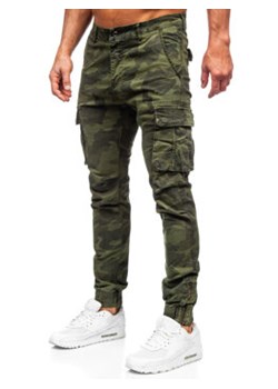 Khaki spodnie materiałowe joggery bojówki męskie moro Denley 2232 ze sklepu Denley w kategorii Spodnie męskie - zdjęcie 169163430