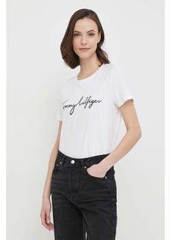 Tommy Hilfiger t-shirt bawełniany kolor biały ze sklepu ANSWEAR.com w kategorii Bluzki damskie - zdjęcie 169163743