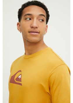 Quiksilver t-shirt bawełniany męski kolor żółty z nadrukiem ze sklepu ANSWEAR.com w kategorii T-shirty męskie - zdjęcie 169164300