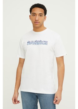Quiksilver t-shirt bawełniany męski kolor biały z nadrukiem ze sklepu ANSWEAR.com w kategorii T-shirty męskie - zdjęcie 169164330