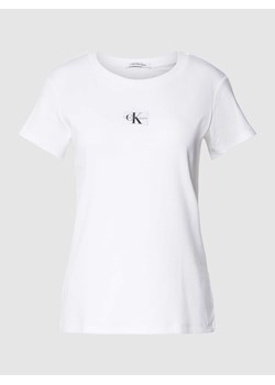 T-shirt o kroju slim fit z efektem prążkowania ze sklepu Peek&Cloppenburg  w kategorii Bluzki damskie - zdjęcie 169165052