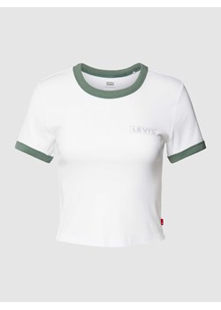 T-shirt krótki z detale z logo ze sklepu Peek&Cloppenburg  w kategorii Bluzki damskie - zdjęcie 169165141