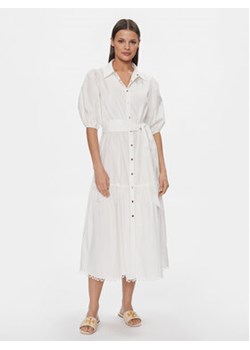 Fracomina Sukienka koszulowa FR24SD2023W68201 Biały Regular Fit ze sklepu MODIVO w kategorii Sukienki - zdjęcie 169180010