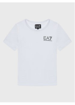 EA7 Emporio Armani T-Shirt 8NBT51 BJ02Z 1100 Biały Regular Fit ze sklepu MODIVO w kategorii T-shirty chłopięce - zdjęcie 169181933