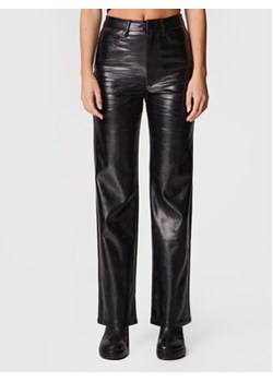 ROTATE Spodnie z imitacji skóry Rotie RT1532 Czarny Fitted Fit ze sklepu MODIVO w kategorii Spodnie damskie - zdjęcie 169185652