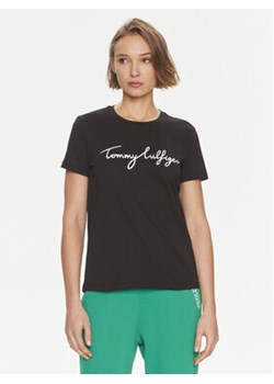 Tommy Hilfiger T-Shirt Signature WW0WW41674 Czarny Regular Fit ze sklepu MODIVO w kategorii Bluzki damskie - zdjęcie 169186474