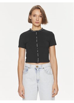 Calvin Klein Jeans T-Shirt Logo J20J223093 Czarny Slim Fit ze sklepu MODIVO w kategorii Bluzki damskie - zdjęcie 169187373