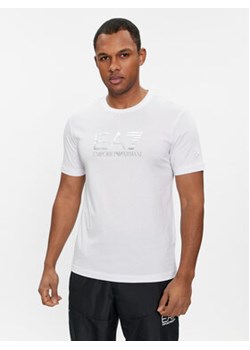 EA7 Emporio Armani T-Shirt 3DPT71 PJM9Z 1100 Biały Regular Fit ze sklepu MODIVO w kategorii T-shirty męskie - zdjęcie 169189642