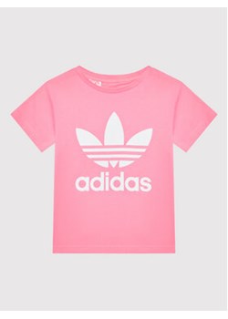 adidas T-Shirt adicolor Trefoil HK2911 Różowy Regular Fit ze sklepu MODIVO w kategorii Bluzki dziewczęce - zdjęcie 169190404