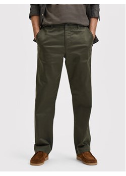Selected Homme Chinosy Salford 16080159 Zielony Loose Fit ze sklepu MODIVO w kategorii Spodnie męskie - zdjęcie 169190603