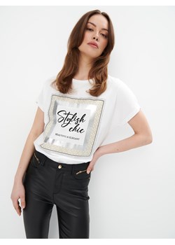 Mohito - T-shirt z nadrukiem - biały ze sklepu Mohito w kategorii Bluzki damskie - zdjęcie 169197880