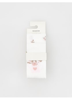 Reserved - Bawełniane rajstopy w kwiaty 2 pack - złamana biel ze sklepu Reserved w kategorii Rajstopy dziecięce - zdjęcie 169201203
