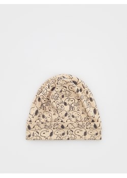 Reserved - Bawełniana czapka Snoopy - złamana biel ze sklepu Reserved w kategorii Czapki dziecięce - zdjęcie 169201312