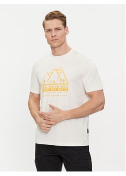 Napapijri T-Shirt S-Faber NP0A4HQE Écru Regular Fit ze sklepu MODIVO w kategorii T-shirty męskie - zdjęcie 169204041