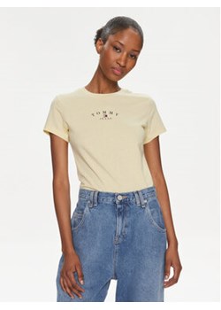 Tommy Jeans T-Shirt Essential Logo DW0DW18140 Żółty Slim Fit ze sklepu MODIVO w kategorii Bluzki damskie - zdjęcie 169204122