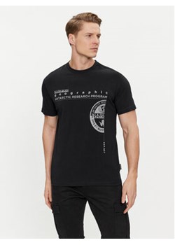 Napapijri T-Shirt S-Manta NP0A4HQH Czarny Regular Fit ze sklepu MODIVO w kategorii T-shirty męskie - zdjęcie 169204183