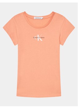 Calvin Klein Jeans T-Shirt Micro Monogram IG0IG01470 Różowy Slim Fit ze sklepu MODIVO w kategorii Bluzki dziewczęce - zdjęcie 169204322