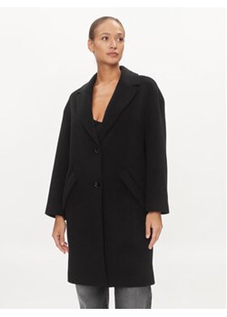 Guess Płaszcz wełniany Elly W2BL0H WEWU0 Czarny Relaxed Fit ze sklepu MODIVO w kategorii Płaszcze damskie - zdjęcie 169204404